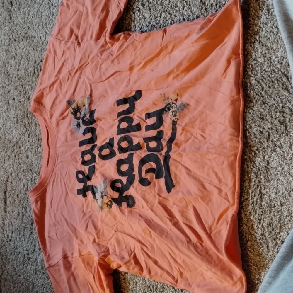 Large Awake Orange Graphic Crop Top